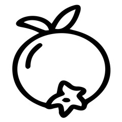 Hand drawn black and white color of  Blueberry design isolated on trantransparent background. Vector illustration. 
