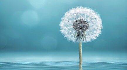 dandelion on blue