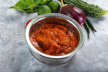 Indian cuisine - butter chicken with sauce