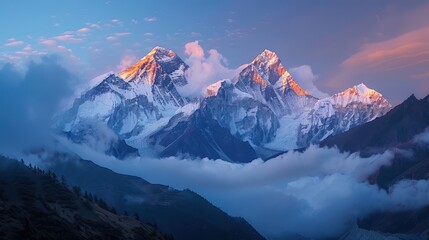 Beautiful of everest moutain in summer