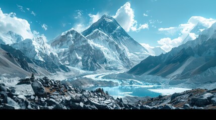 Obraz premium Beautiful of everest moutain in summer