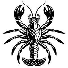 Adorable Lobster Vector Illustration | Cute Cartoon Clipart & Line Art Design