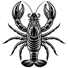 Adorable Lobster Vector Illustration | Cute Cartoon Clipart & Line Art Design