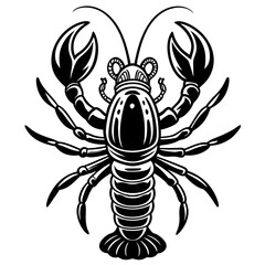Adorable Lobster Vector Illustration | Cute Cartoon Clipart & Line Art Design
