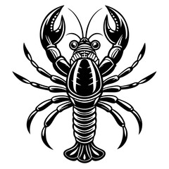 Adorable Lobster Vector Illustration | Cute Cartoon Clipart & Line Art Design