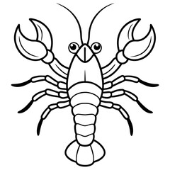Adorable Lobster Vector Illustration | Cute Cartoon Clipart & Line Art Design