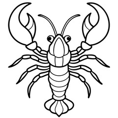 Adorable Lobster Vector Illustration | Cute Cartoon Clipart & Line Art Design