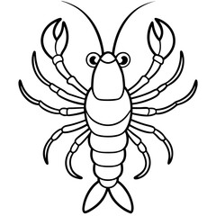 Adorable Lobster Vector Illustration | Cute Cartoon Clipart & Line Art Design
