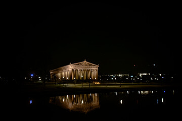 Nashville Tennessee Parthenon night city