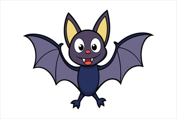 bat cartoon funny colorful vector design.