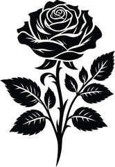 Rose silhouette vector element
