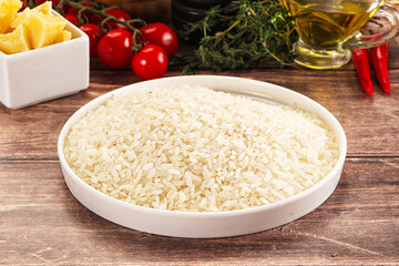 Dry Arborio rice for risotto