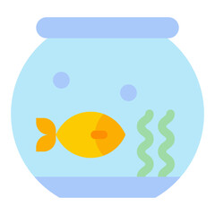 Vector Icon Fish, Aquarium, Fishbowl, Goldfish, Pet