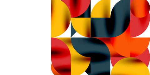 Tech minimal circular shapes geometric art. Vector modern circles