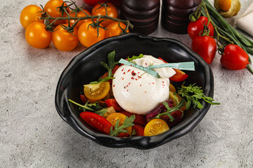 Burrata cheese with tomato salad