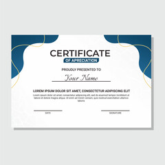 Certificate of appreciation template, Clean modern certificate with simple vector design. Certificate border template with luxury and modern illustration