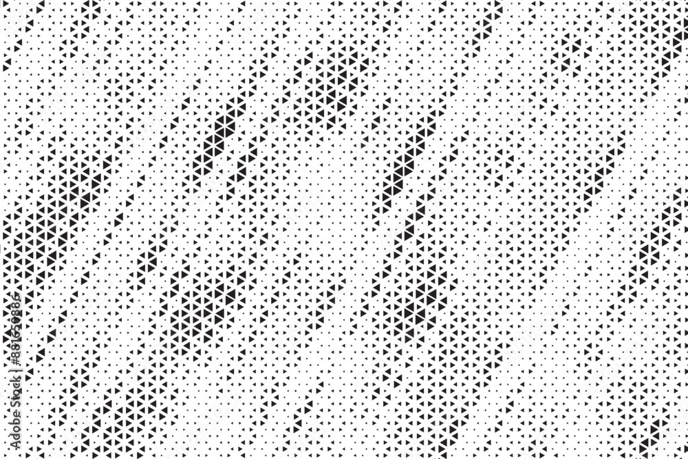Aufkleber Triangle Shapes Vector Abstract Geometric Technology Oscillation Wave Isolated on Light Background. Halftone Triangular Retro Simple Pattern. Minimal 80s Style Dynamic Tech Wallpaper