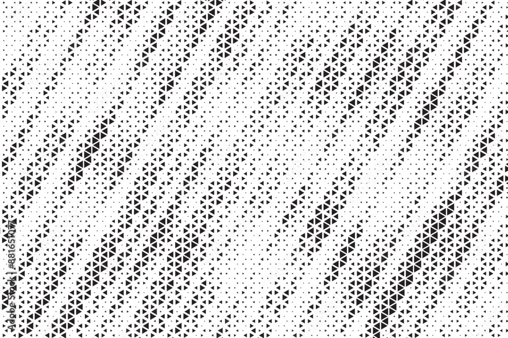 Aufkleber Triangle Shapes Vector Abstract Geometric Technology Oscillation Wave Isolated on Light Background. Halftone Triangular Retro Simple Pattern. Minimal 80s Style Dynamic Tech Wallpaper