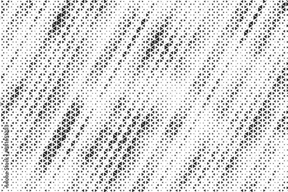 Aufkleber Triangle Shapes Vector Abstract Geometric Technology Oscillation Wave Isolated on Light Background. Halftone Triangular Retro Simple Pattern. Minimal 80s Style Dynamic Tech Wallpaper
