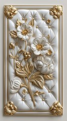 Elegant white and gold embossed decorative leather book.