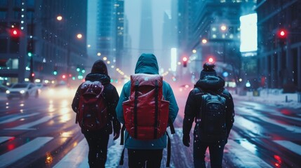 Obraz premium people walking in the city