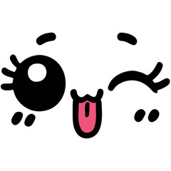 Cute kawaii face expressions in a vector illustration set, featuring playful and adorable emoticons. Perfect for fun and creative design projects