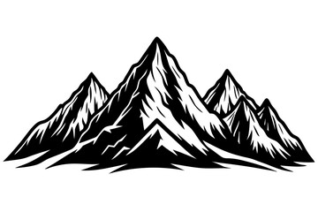 Flat design mountain range silhouette, mountain range silhouette collection
