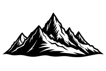 Flat design mountain range silhouette, mountain range silhouette collection

