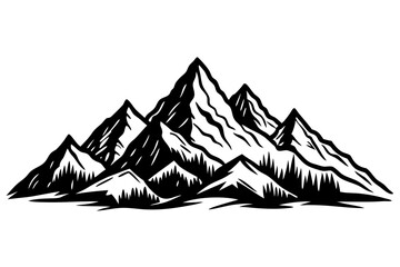 Flat design mountain range silhouette, mountain range silhouette collection
