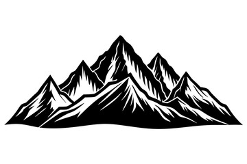 Flat design mountain range silhouette, mountain range silhouette collection
