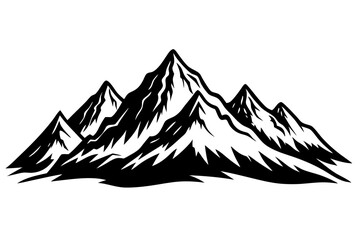 Flat design mountain range silhouette, mountain range silhouette collection
