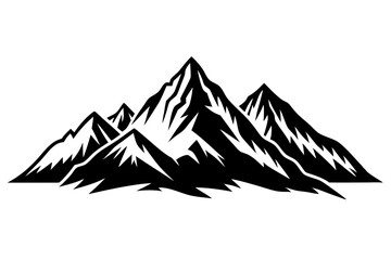 Flat design mountain range silhouette, mountain range silhouette collection
