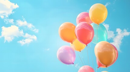 青空に浮かぶカラフルな風船