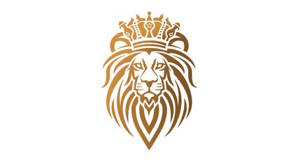 Fototapeta premium lion head with crown logo