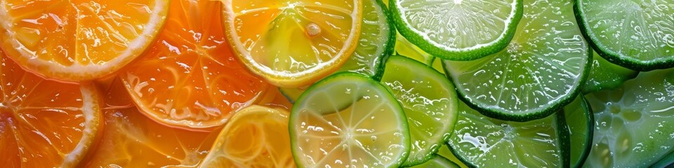 Abstract Wallpaper Featuring Macro Shots of Vegetables and Fruits Cross-Sections. Detailed Textures and Vibrant Colors Highlighted in an AI-Generated High-Resolution Background for Organic Agriculture