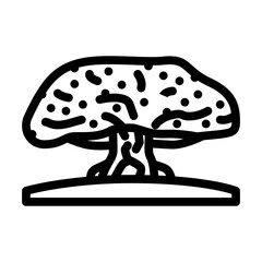 bodhi tree buddhism line icon vector. bodhi tree buddhism sign. isolated contour symbol black illustration