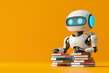 A modern baby robot with an isolated background