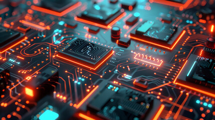 Fototapeta premium Abstract computer circuit board wallpaper background 