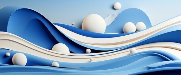 A cluster of blue and white bubbles floating against a blue backdrop.