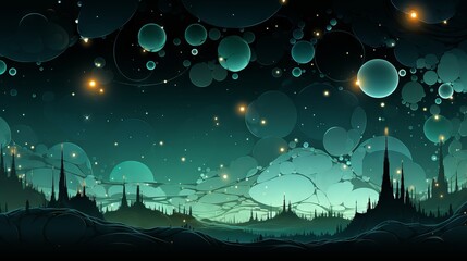 Naklejka premium A majestic blue and gold wave crashing against a black background, evoking a sense of power and elegance.