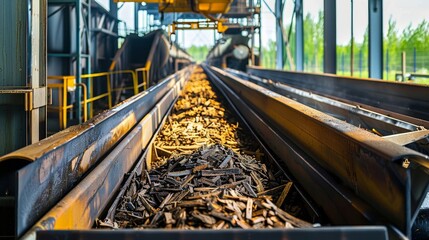 Conveyor system transports biomass to pyrolysis reactor for biochar production