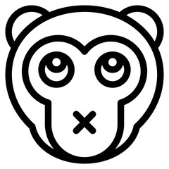 Vector Icon Mute, Monkey, Animal, Wildlife, Pet