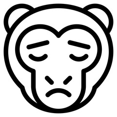 Vector Icon Calm, Monkey, Animal, Wildlife, Pet