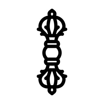 recommend clip art: vajra dorje buddhism line icon vector. vajra dorje buddhism sign. isolated contour symbol black illustration