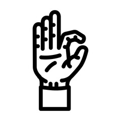buddha hand gesture mudra line icon vector. buddha hand gesture mudra sign. isolated contour symbol black illustration