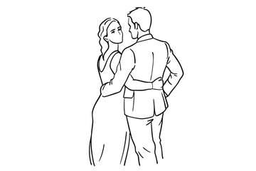 Couple Love Line Art Intimate Moment Picture