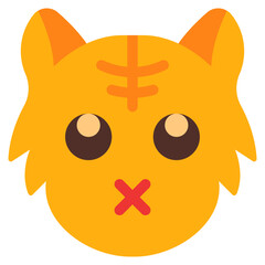 mute, cat, animal, wildlife, cat emoji Icon