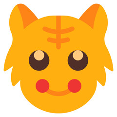 blush, cat, animal, wildlife, cat emoji Icon