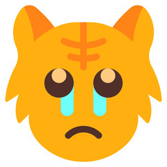 cry, cat, animal, wildlife, cat emoji Icon