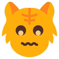 nervous, cat, animal, wildlife, cat emoji Icon
